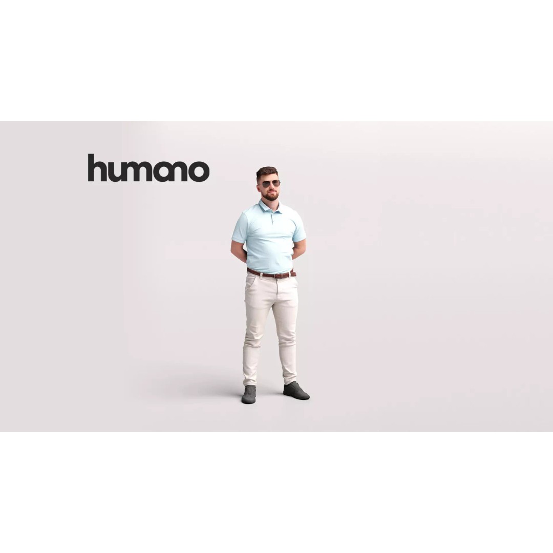 Humano Yacht Crew Man 3D Model – Realistic Pose, PBR Textures, FBX - View 2