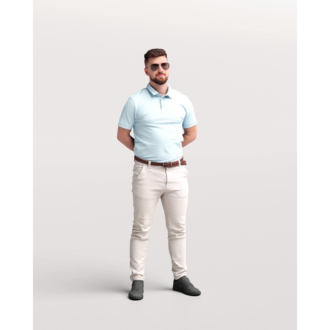 Humano Yacht Crew Man 3D Model – Realistic Pose, PBR Textures, FBX - View 3