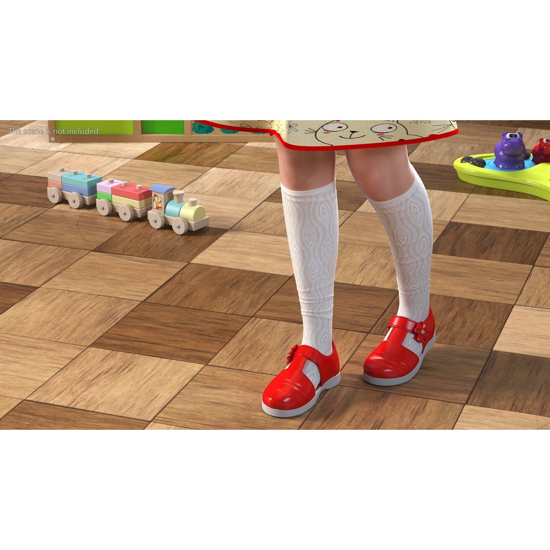 Child Girl 3D Model – Casual Fashion Character, PBR Textures - View 7