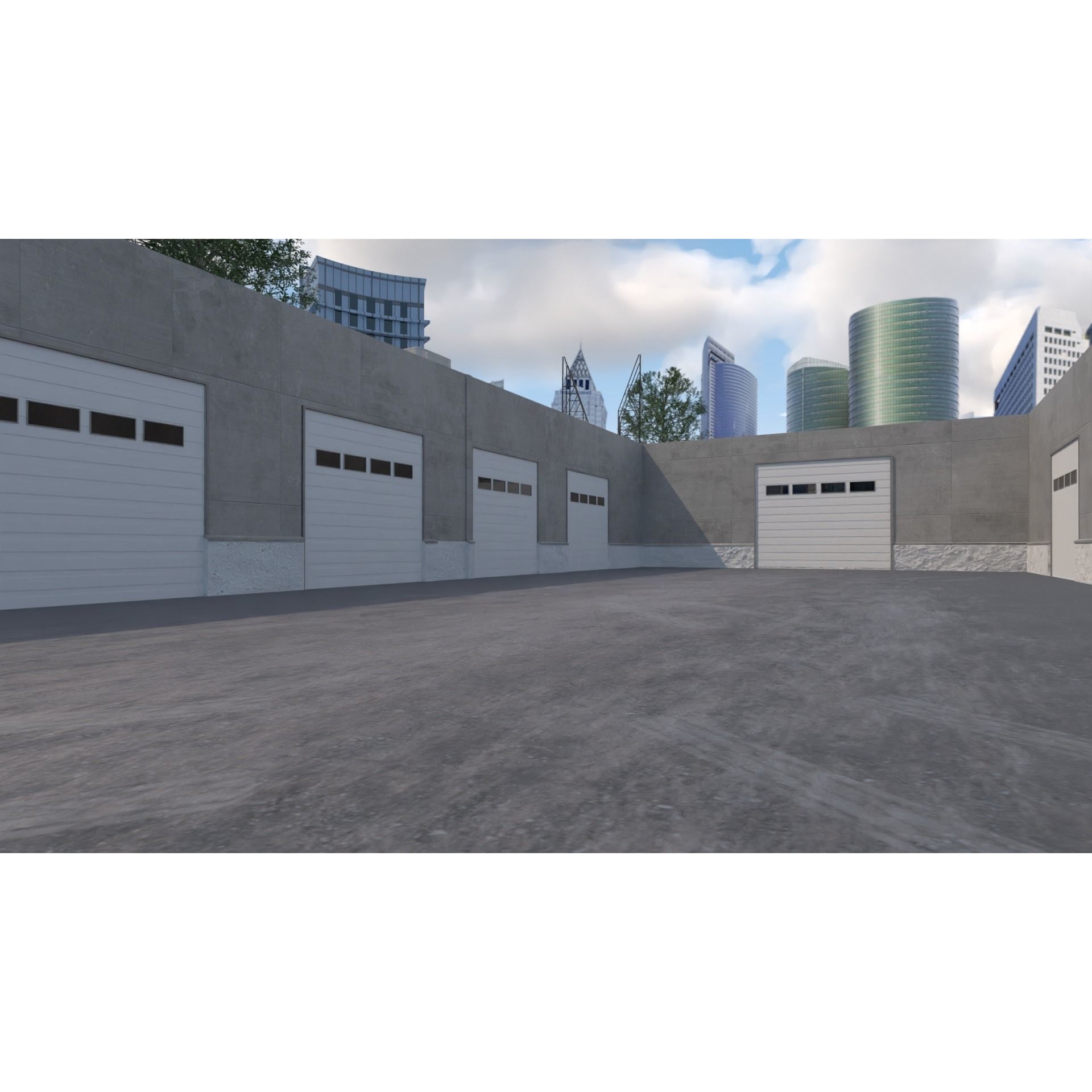 Street Alleyway Environment - Low-Poly Game-Ready 3D Model - View 4