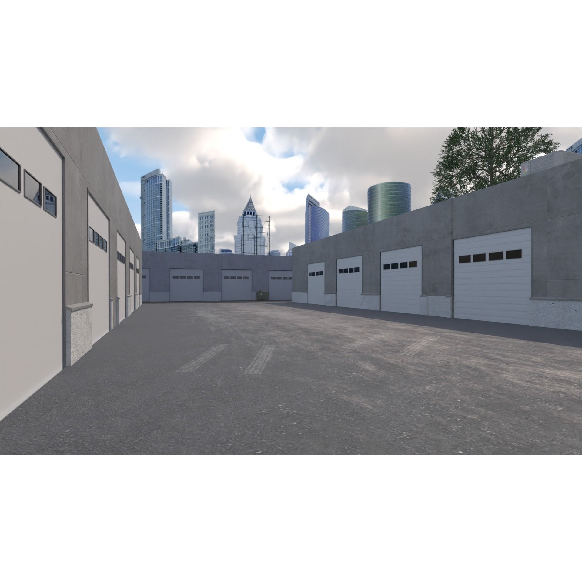 Street Alleyway Environment - Low-Poly Game-Ready 3D Model - View 5