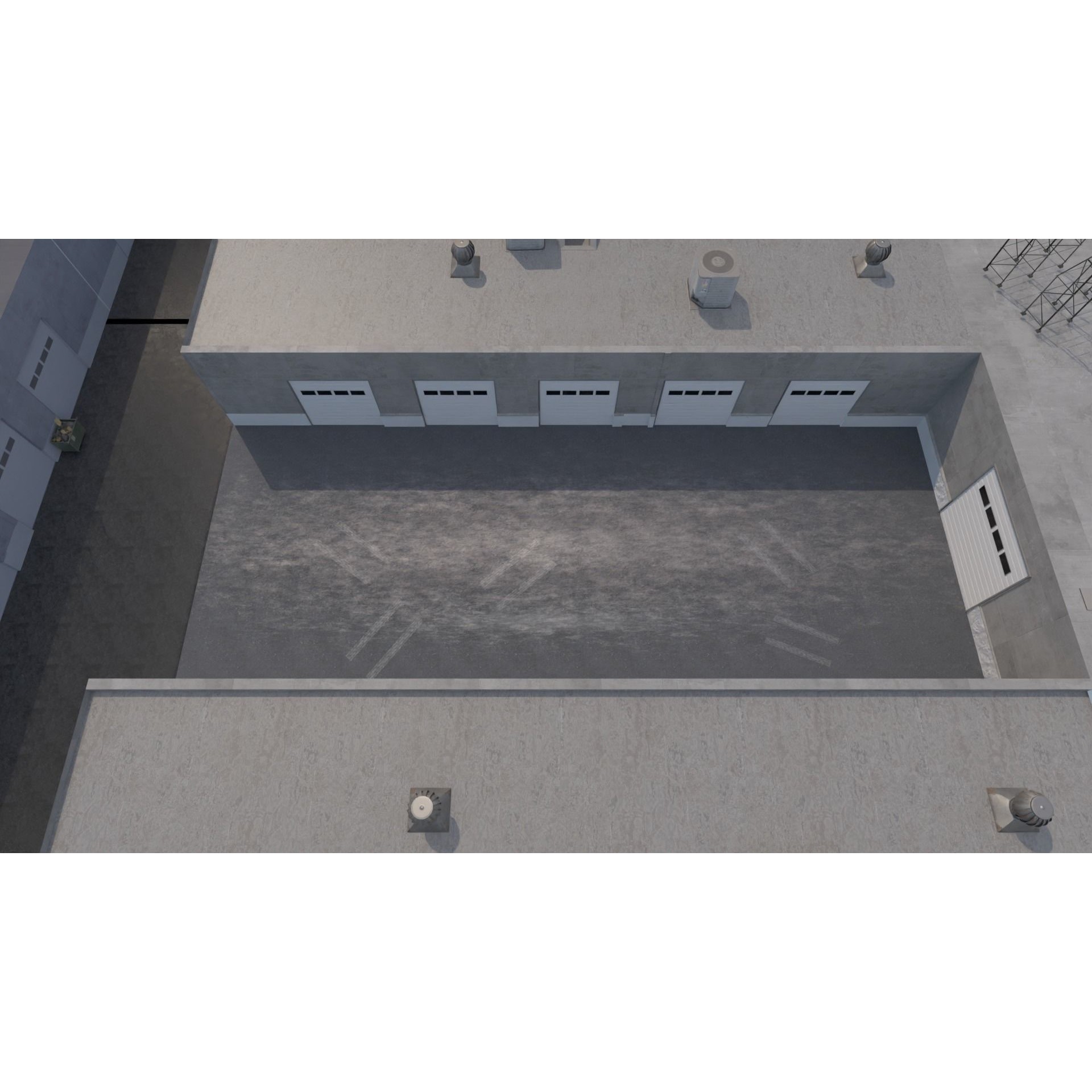 Street Alleyway Environment - Low-Poly Game-Ready 3D Model - View 6