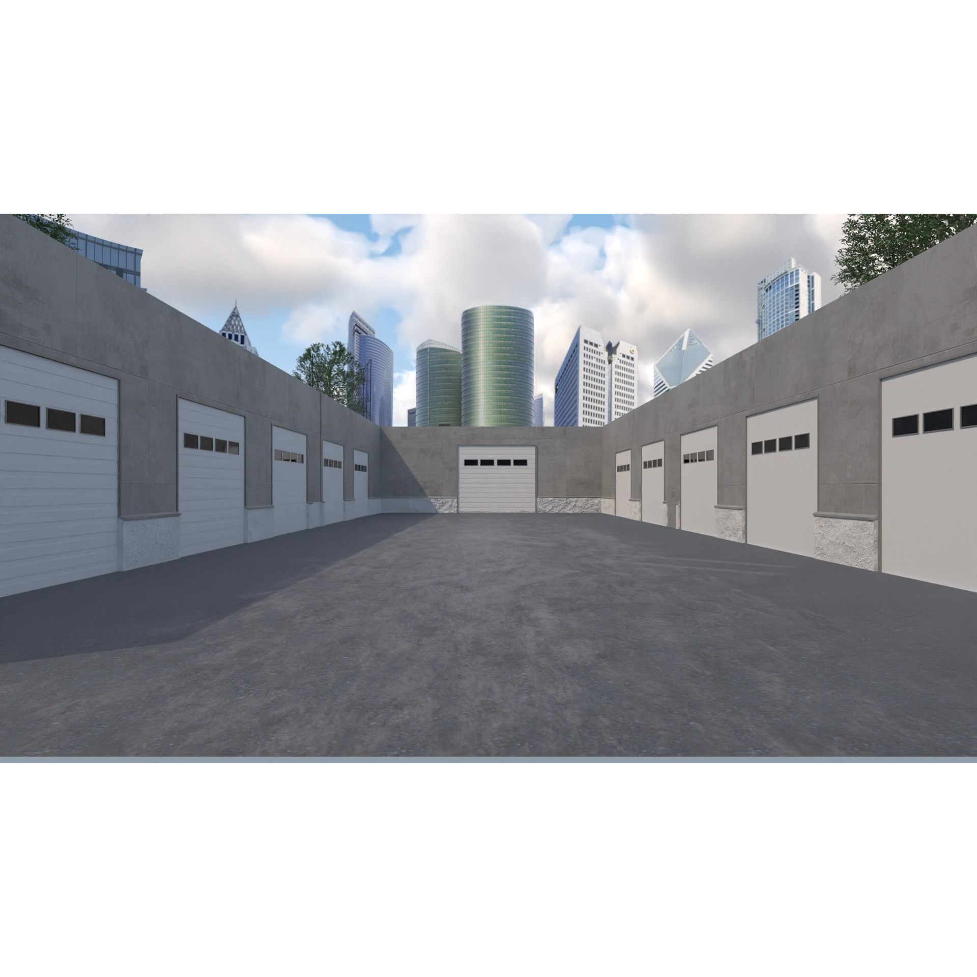 Street Alleyway Environment - Low-Poly Game-Ready 3D Model - View 7