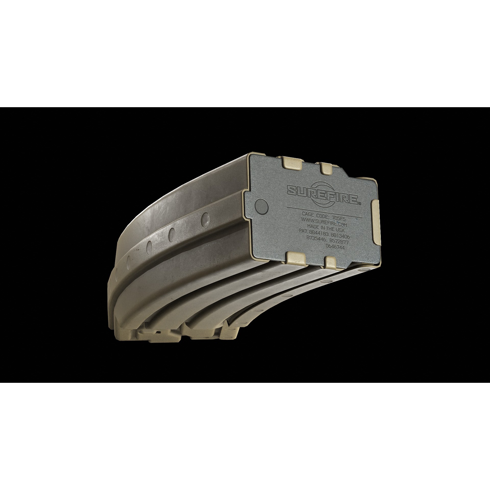 Surefire 60 Rounds AR-15 Magazine - Low-Poly Game-Ready 3D Model - View 11