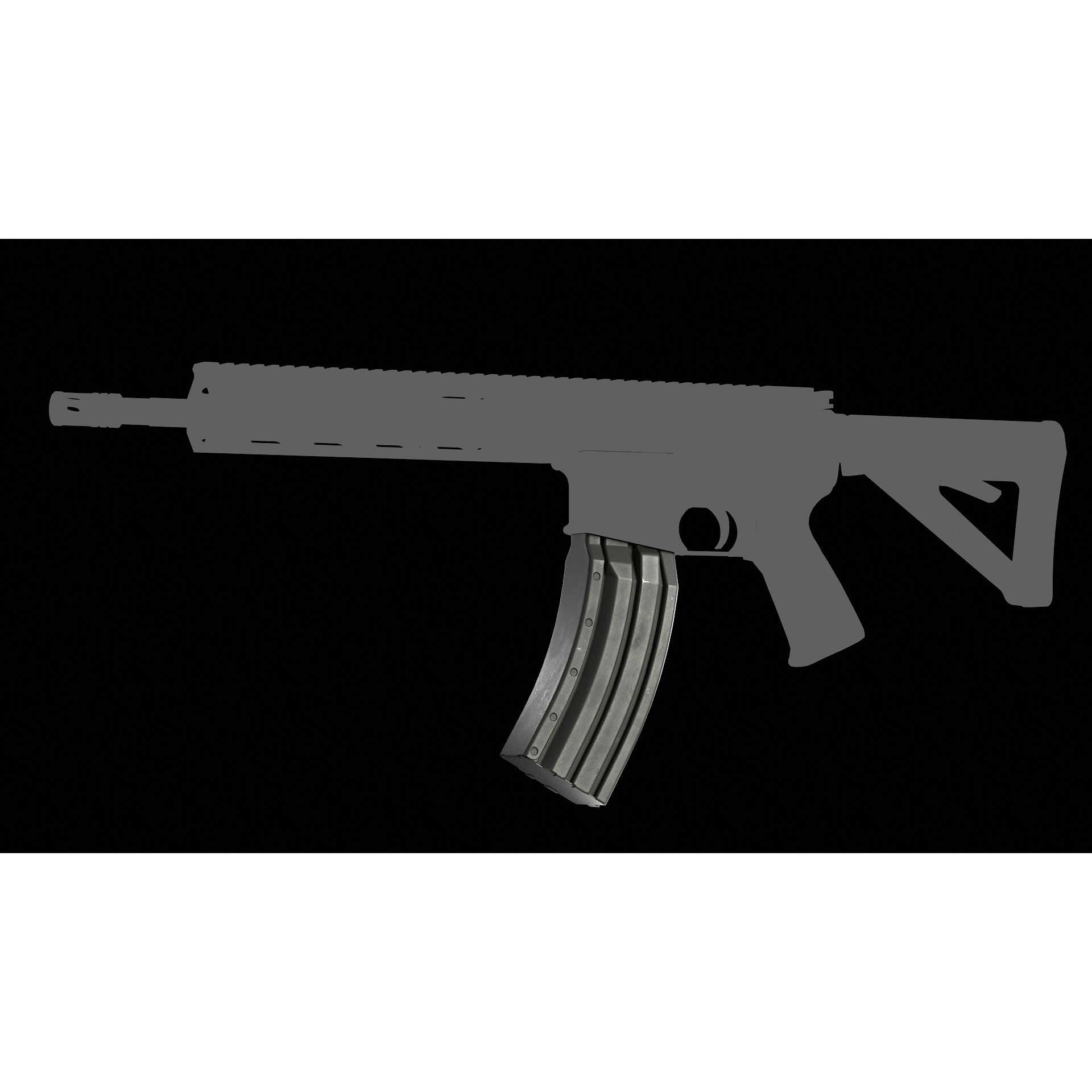 Surefire 60 Rounds AR-15 Magazine - Low-Poly Game-Ready 3D Model - View 12
