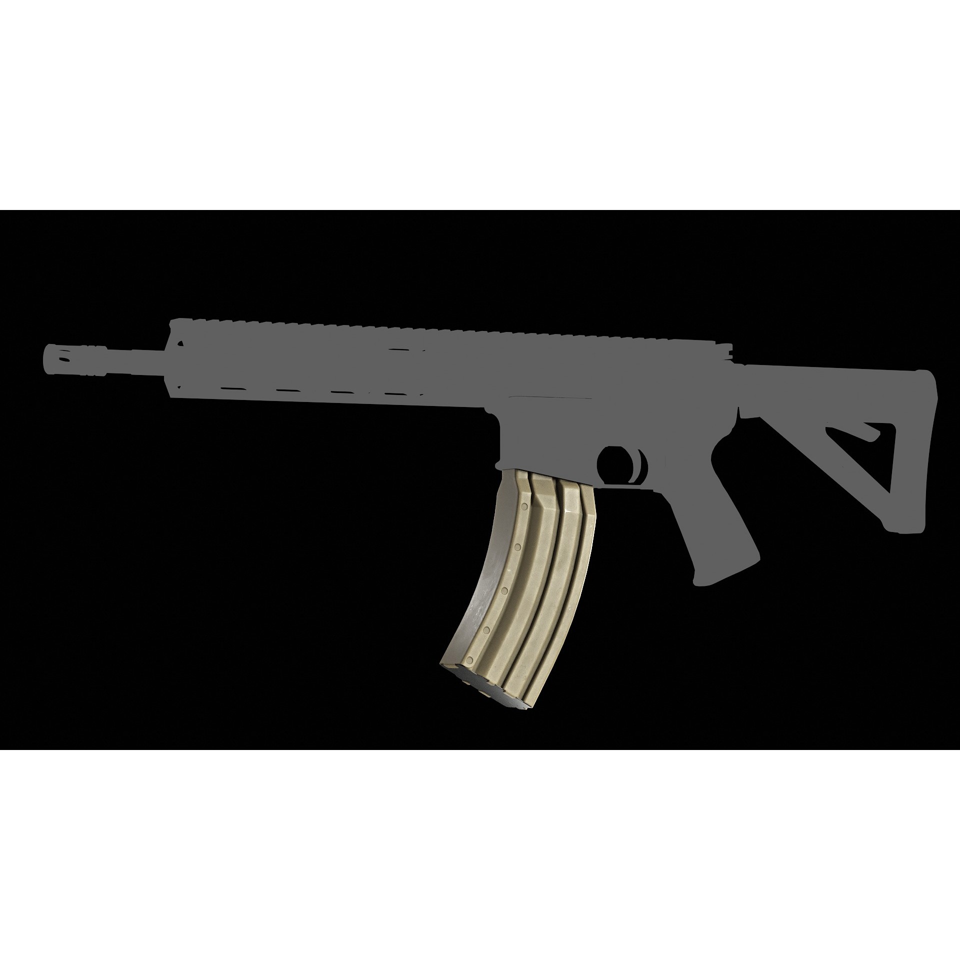 Surefire 60 Rounds AR-15 Magazine - Low-Poly Game-Ready 3D Model - View 13