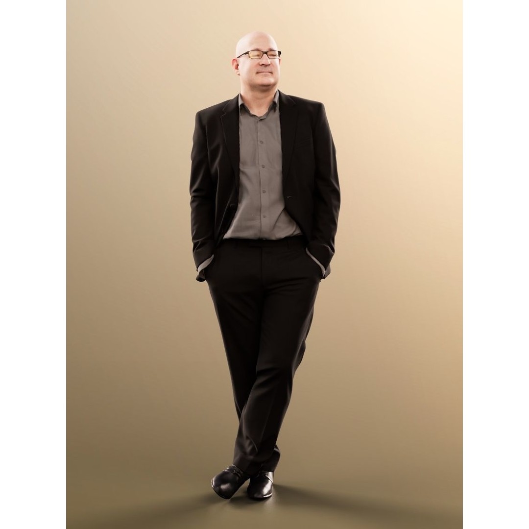 Business Man Crossing Legs 3D Model – High Poly Character, FBX, OBJ - View 10