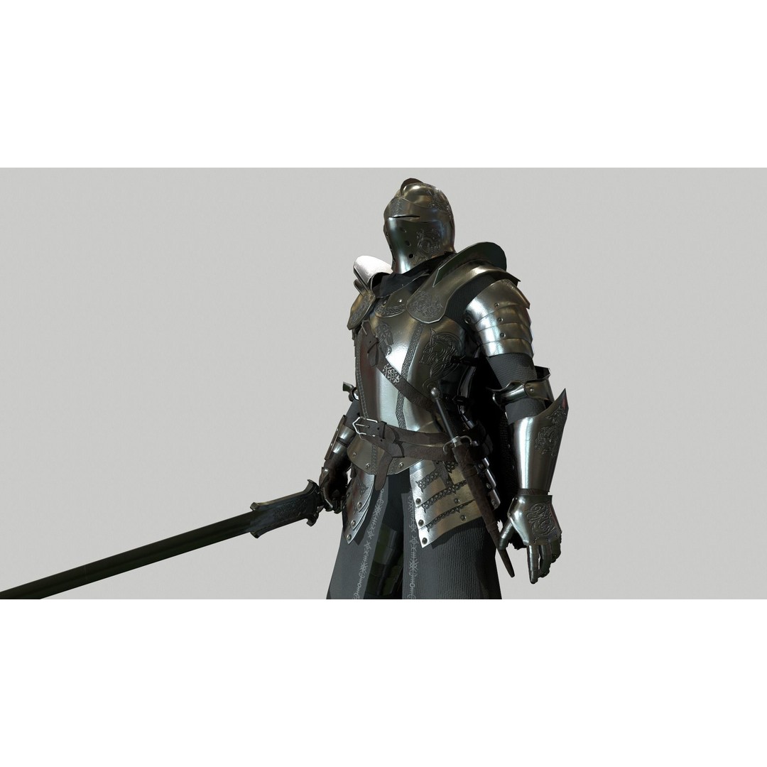 Knight 3D Model – Low Poly Rigged Character with 18 Animations - View 10
