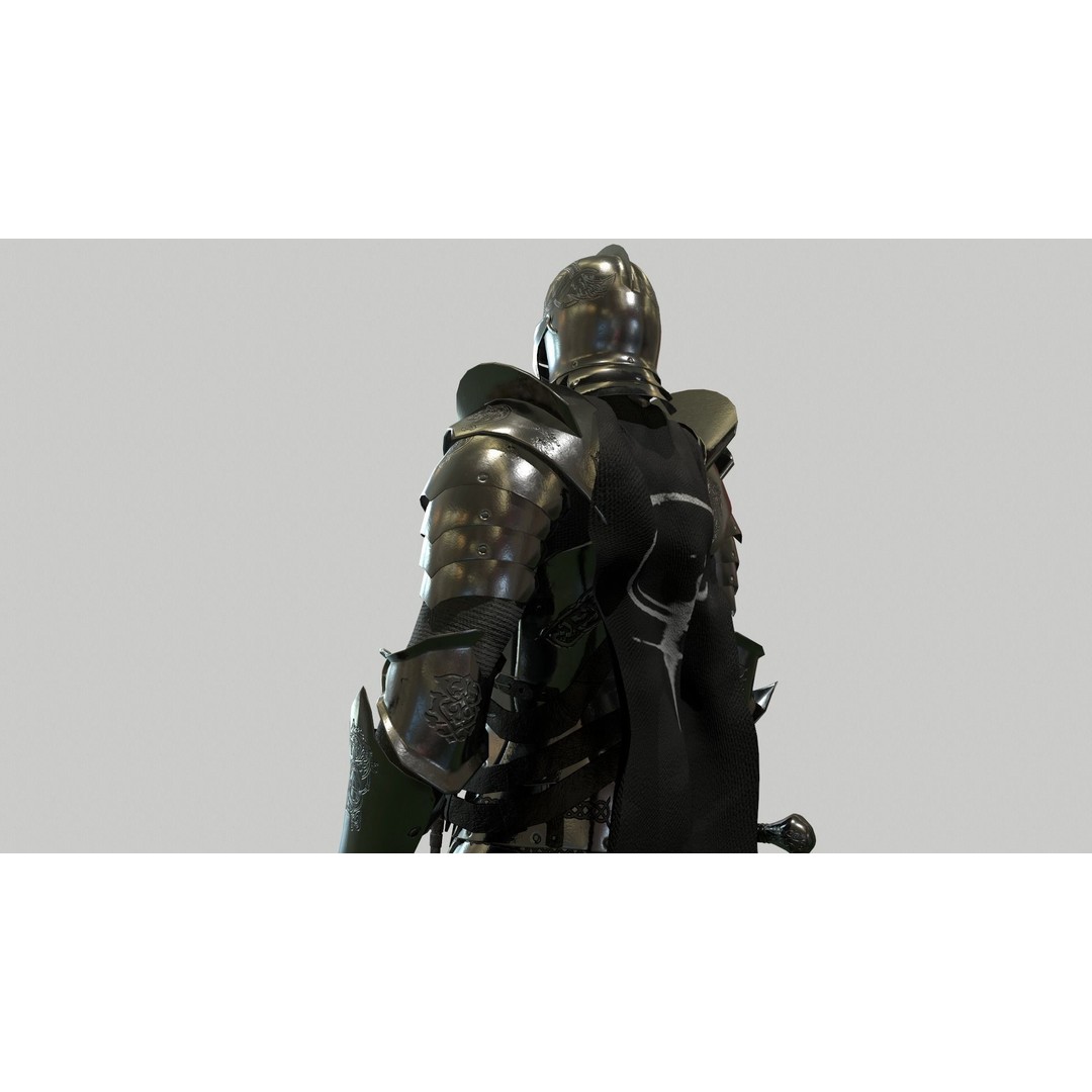 Knight 3D Model – Low Poly Rigged Character with 18 Animations - View 12
