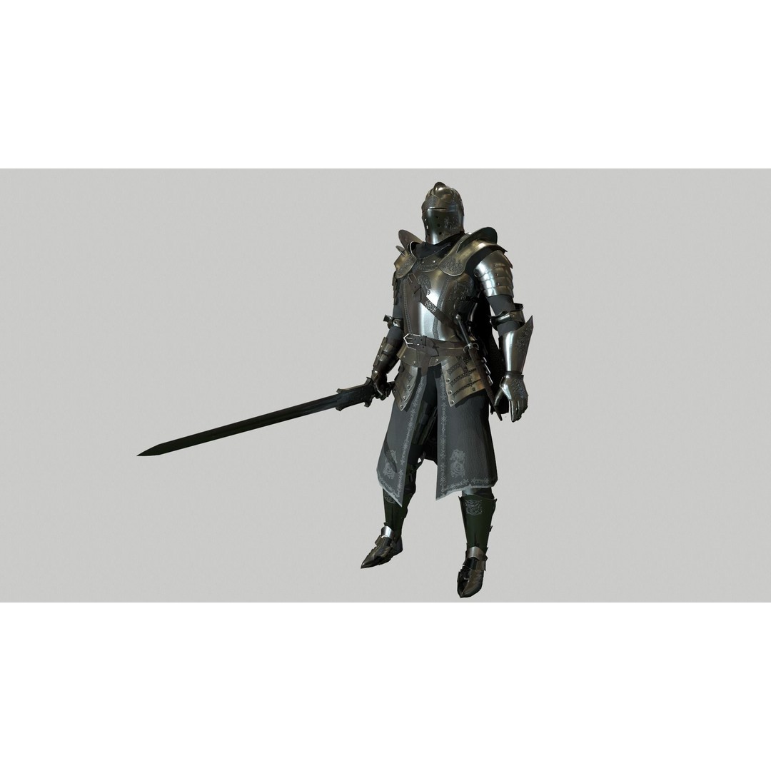 Knight 3D Model – Low Poly Rigged Character with 18 Animations - View 14
