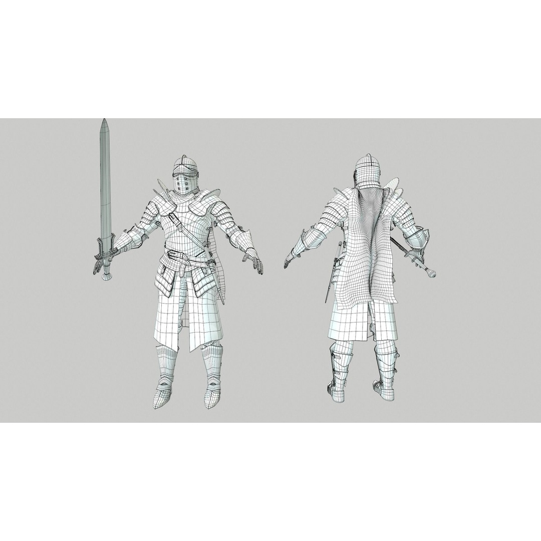 Knight 3D Model – Low Poly Rigged Character with 18 Animations - View 15