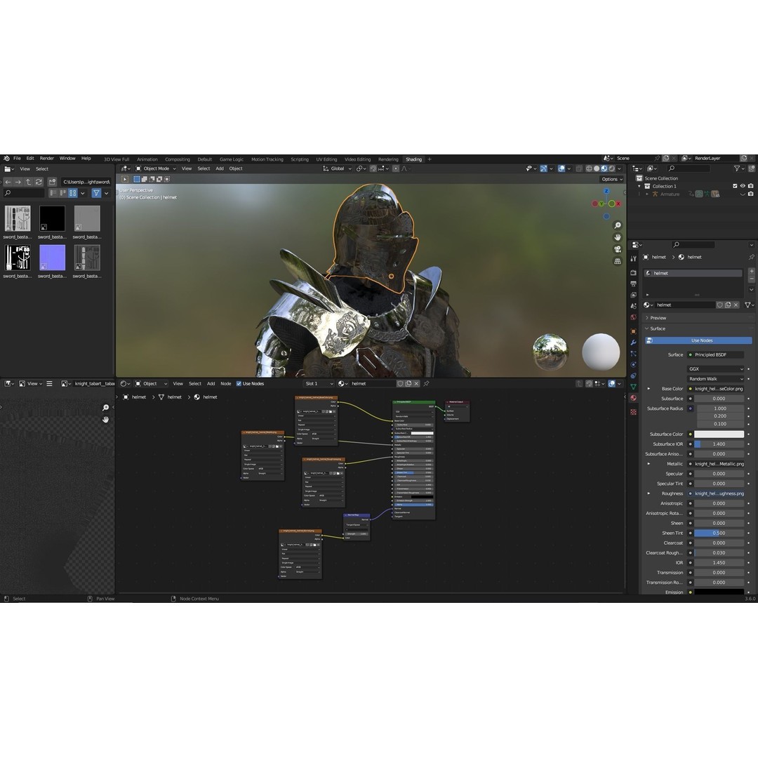 Knight 3D Model – Low Poly Rigged Character with 18 Animations - View 16