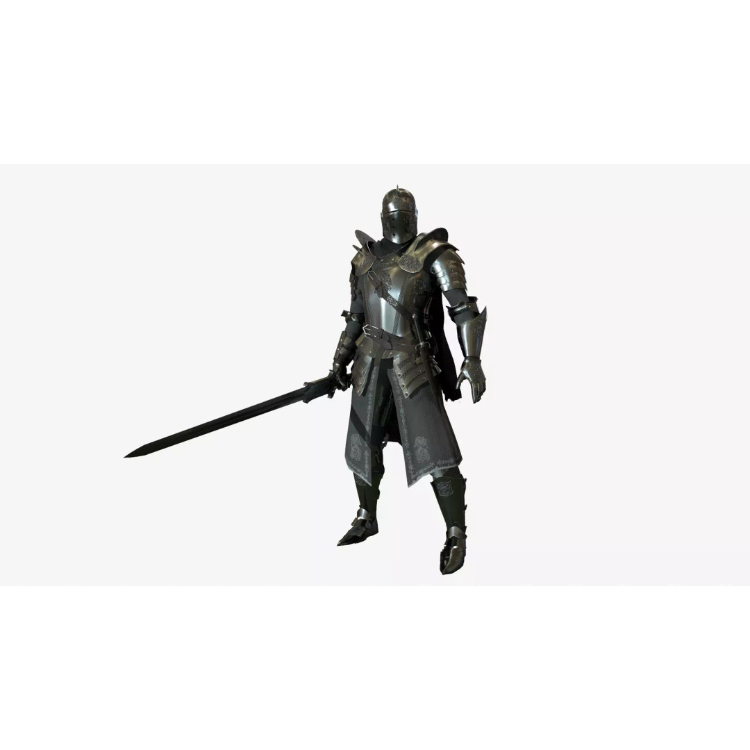 Knight 3D Model – Low Poly Rigged Character with 18 Animations - View 2