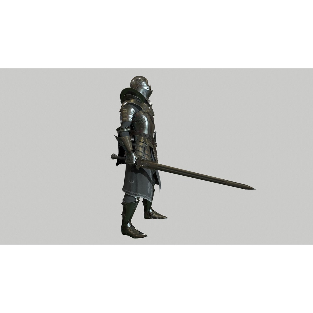 Knight 3D Model – Low Poly Rigged Character with 18 Animations - View 4