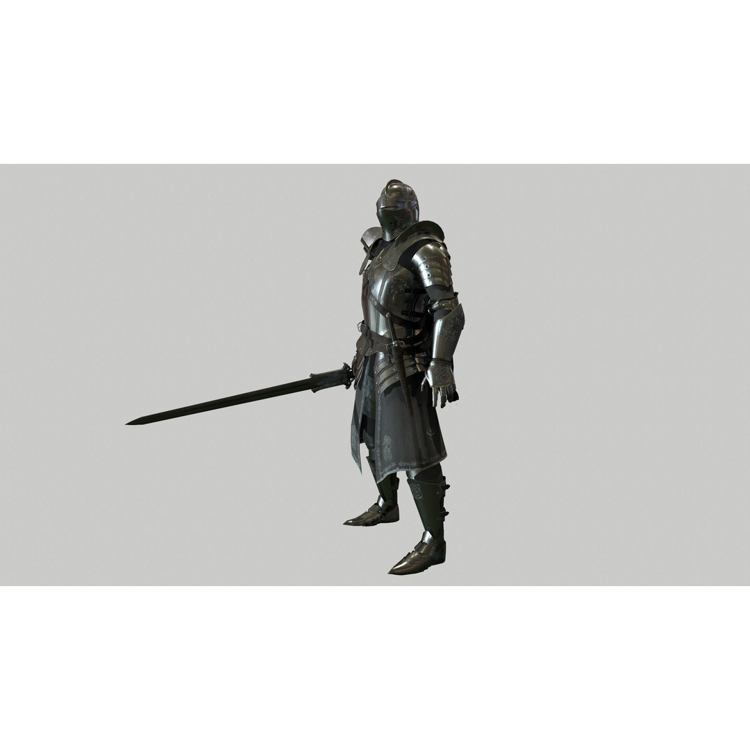 Knight 3D Model – Low Poly Rigged Character with 18 Animations - View 5