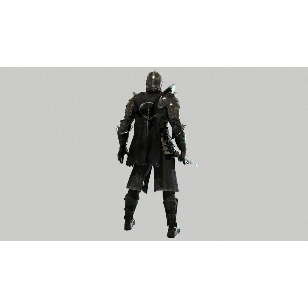 Knight 3D Model – Low Poly Rigged Character with 18 Animations - View 6
