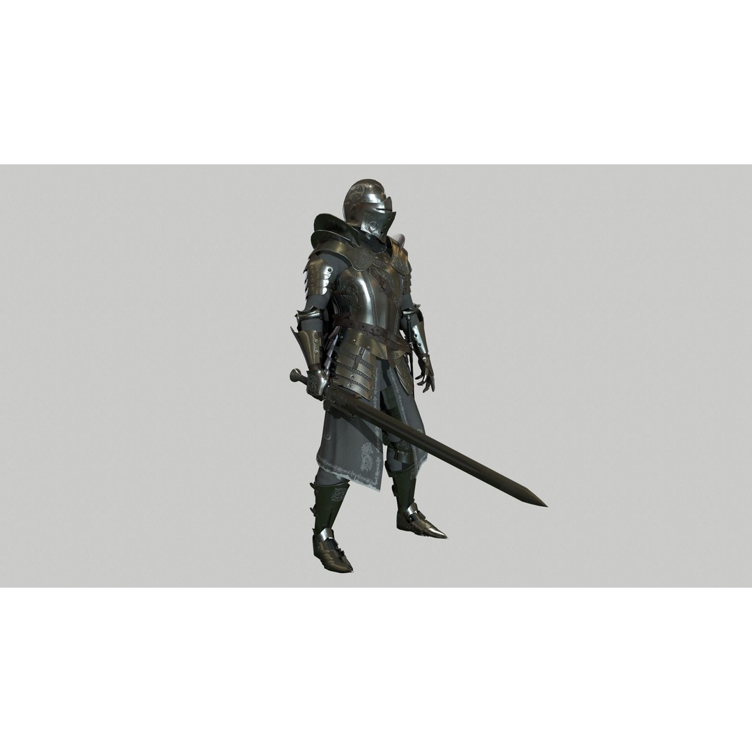 Knight 3D Model – Low Poly Rigged Character with 18 Animations - View 7