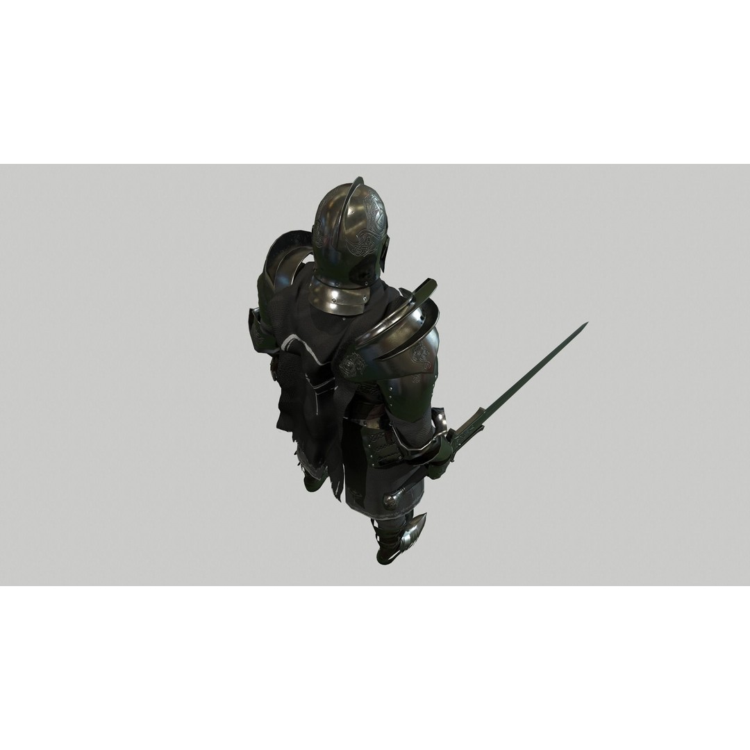 Knight 3D Model – Low Poly Rigged Character with 18 Animations - View 9