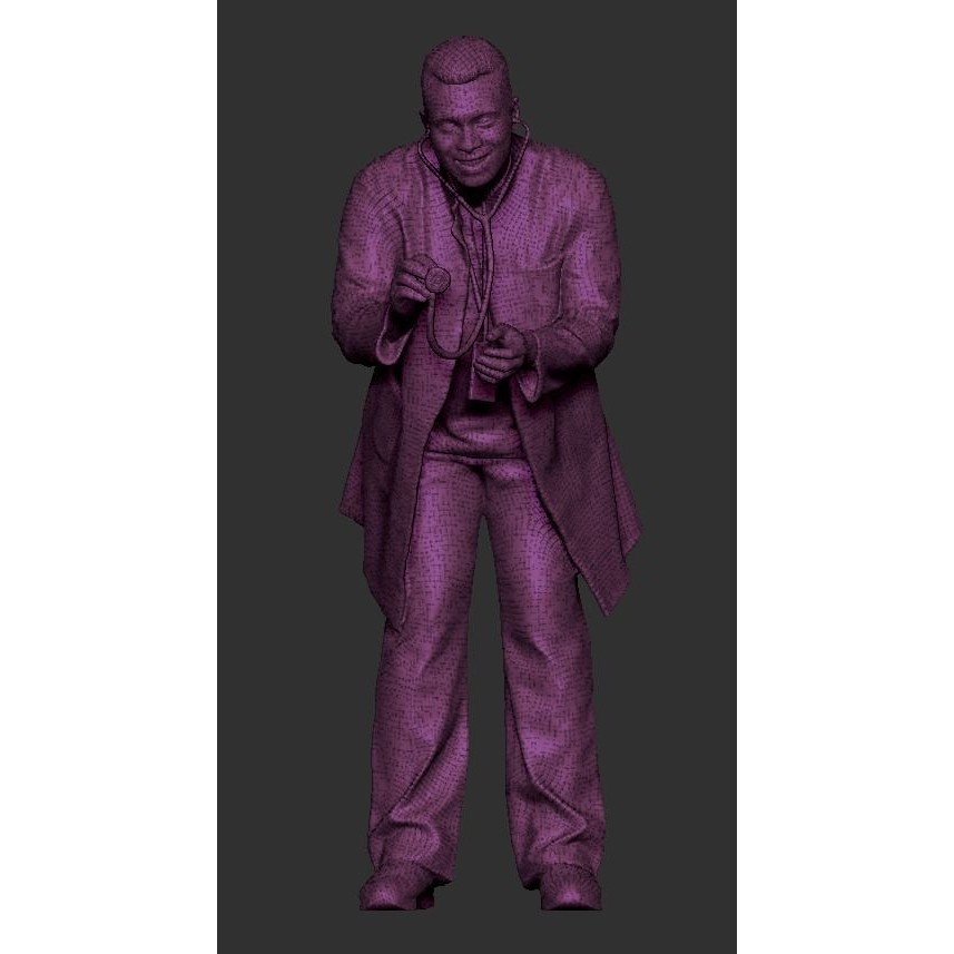 Caucasian Doctor 3D Model – Low Poly Character with Stethoscope, FBX, OBJ - View 6
