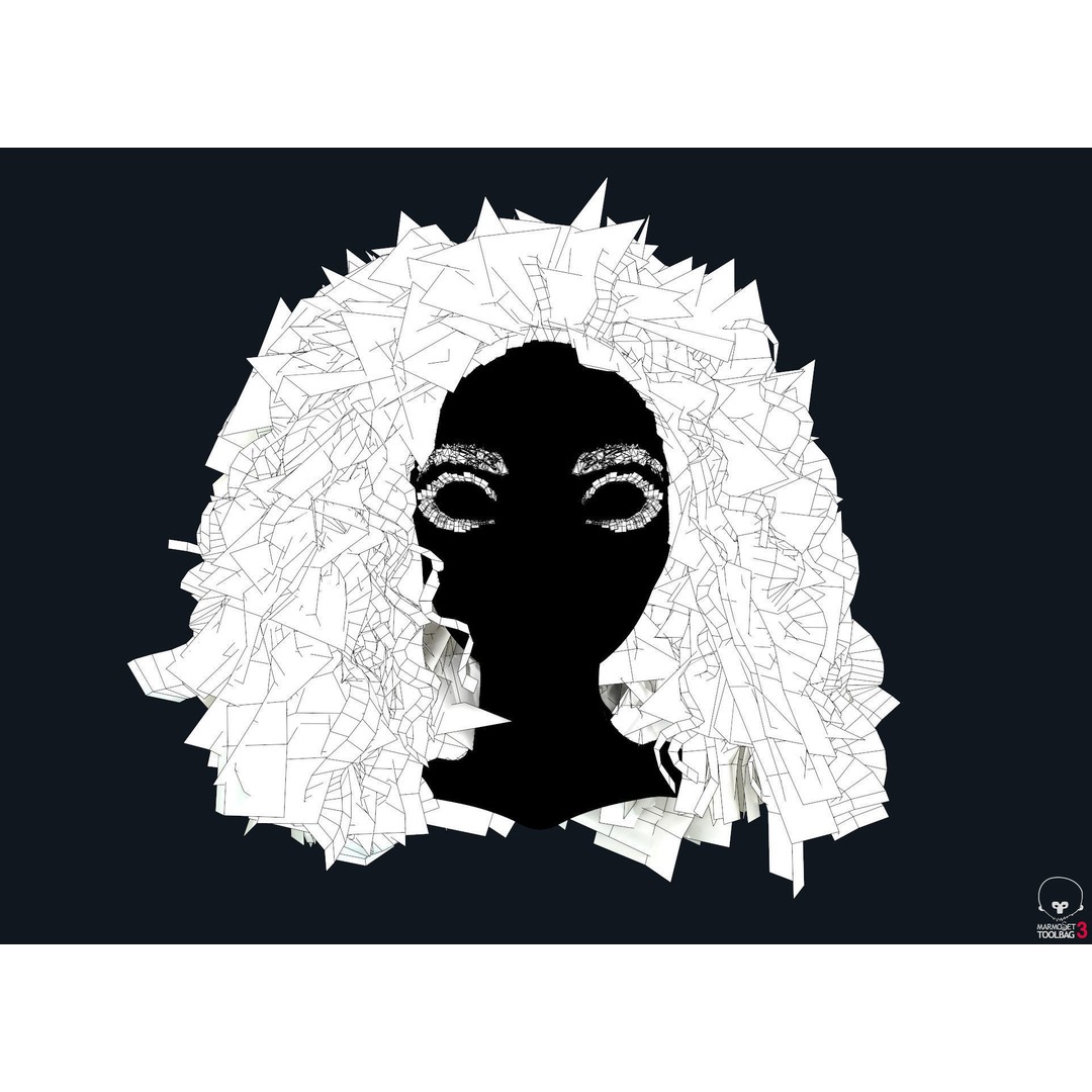 Curly Hair 3D Model – Low Poly PBR Game Asset for Unreal Engine - View 15