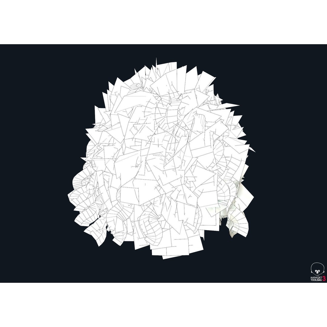 Curly Hair 3D Model – Low Poly PBR Game Asset for Unreal Engine - View 16