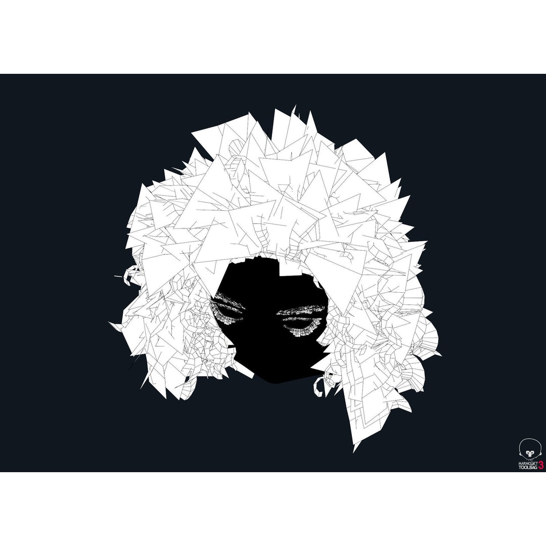 Curly Hair 3D Model – Low Poly PBR Game Asset for Unreal Engine - View 17