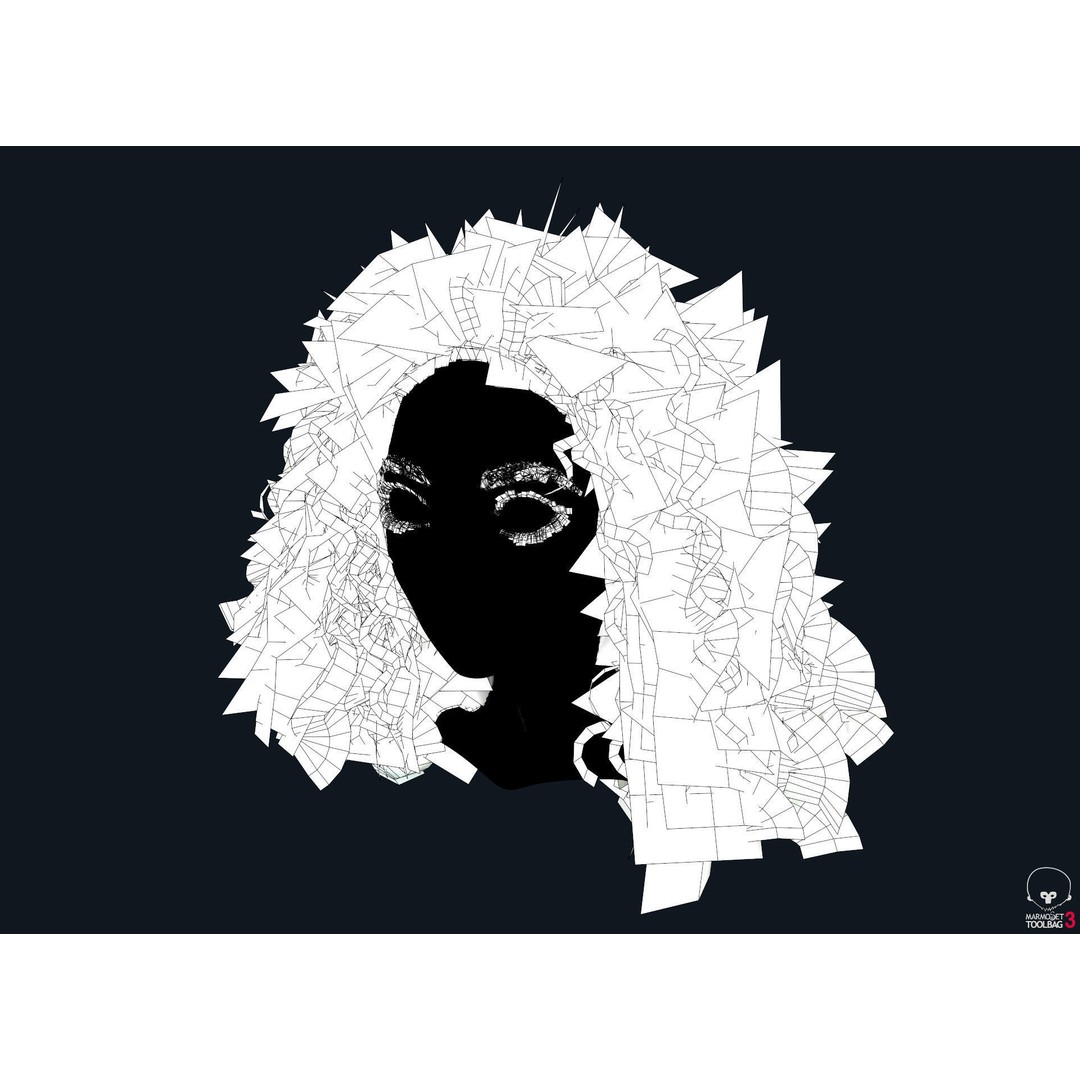 Curly Hair 3D Model – Low Poly PBR Game Asset for Unreal Engine - View 18