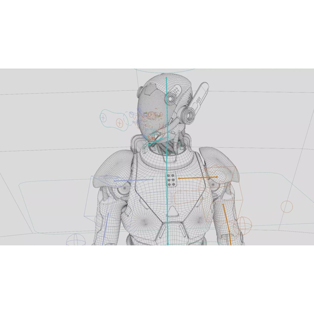 CYBORGTOPIA B-19 3D Model – Rigged Sci-Fi Character for Animation