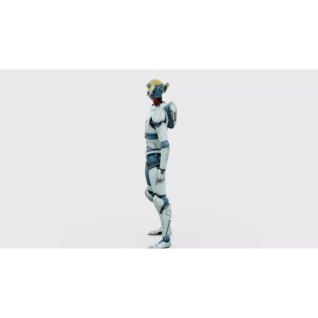 CYBORGTOPIA B-19 3D Model – Rigged Sci-Fi Character for Animation - View 10