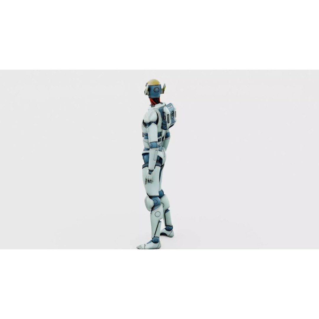 CYBORGTOPIA B-19 3D Model – Rigged Sci-Fi Character for Animation - View 11