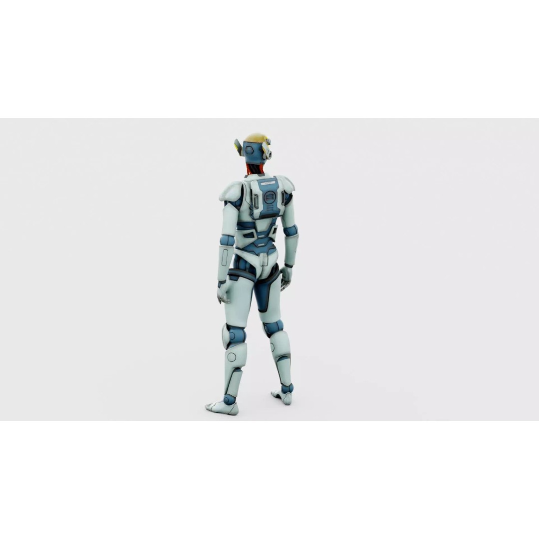 CYBORGTOPIA B-19 3D Model – Rigged Sci-Fi Character for Animation - View 13
