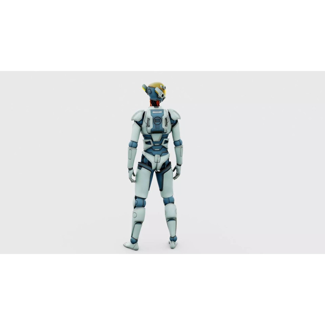 CYBORGTOPIA B-19 3D Model – Rigged Sci-Fi Character for Animation - View 14