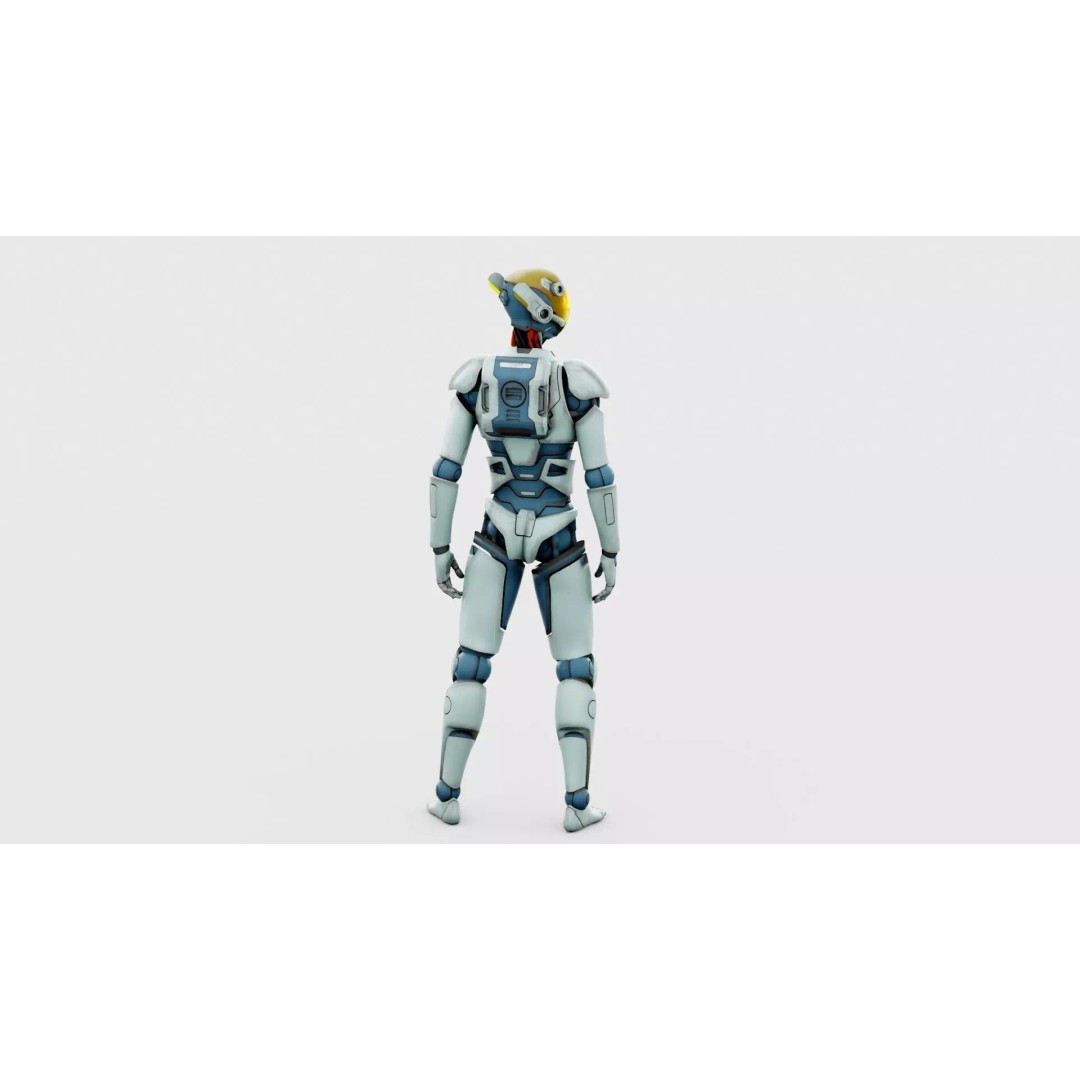 CYBORGTOPIA B-19 3D Model – Rigged Sci-Fi Character for Animation - View 15