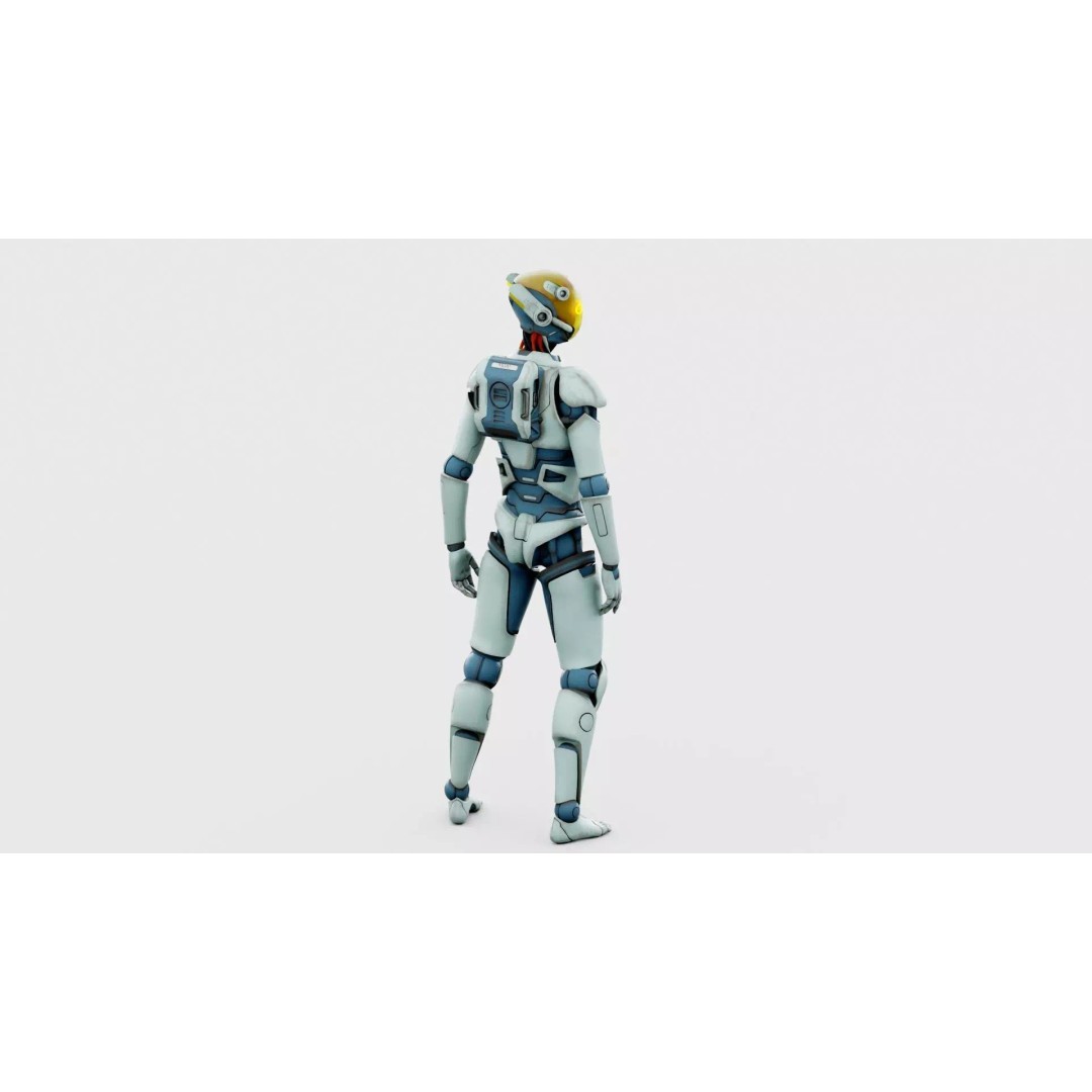 CYBORGTOPIA B-19 3D Model – Rigged Sci-Fi Character for Animation - View 16
