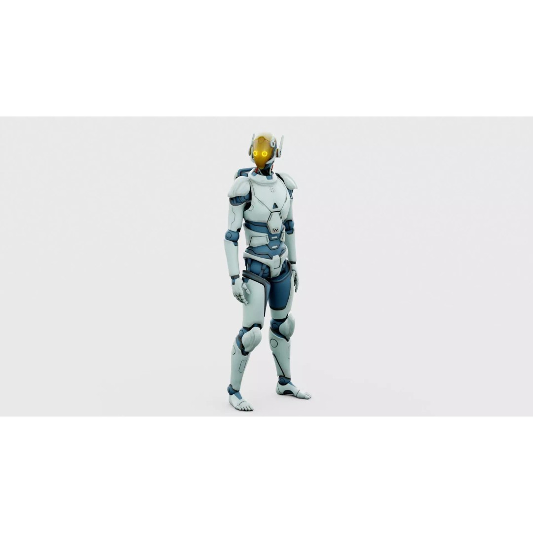 CYBORGTOPIA B-19 3D Model – Rigged Sci-Fi Character for Animation - View 21