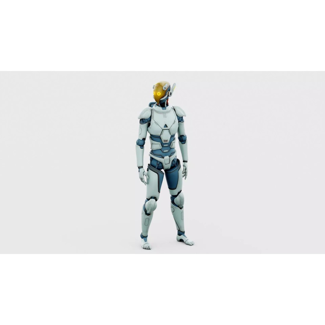 CYBORGTOPIA B-19 3D Model – Rigged Sci-Fi Character for Animation - View 22