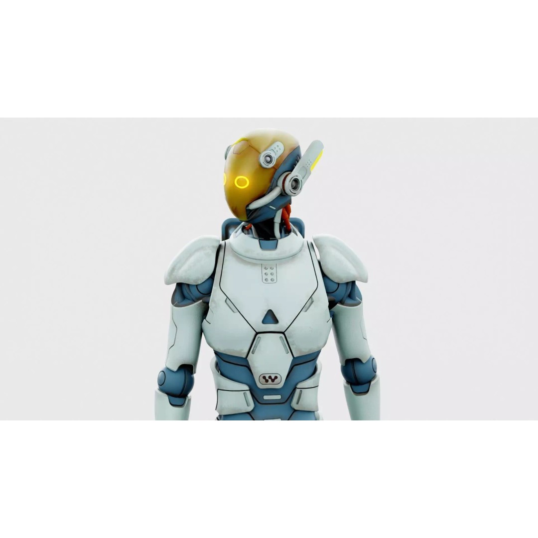 CYBORGTOPIA B-19 3D Model – Rigged Sci-Fi Character for Animation - View 23