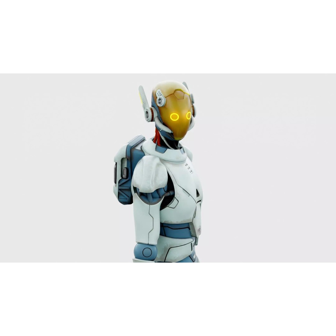 CYBORGTOPIA B-19 3D Model – Rigged Sci-Fi Character for Animation - View 24