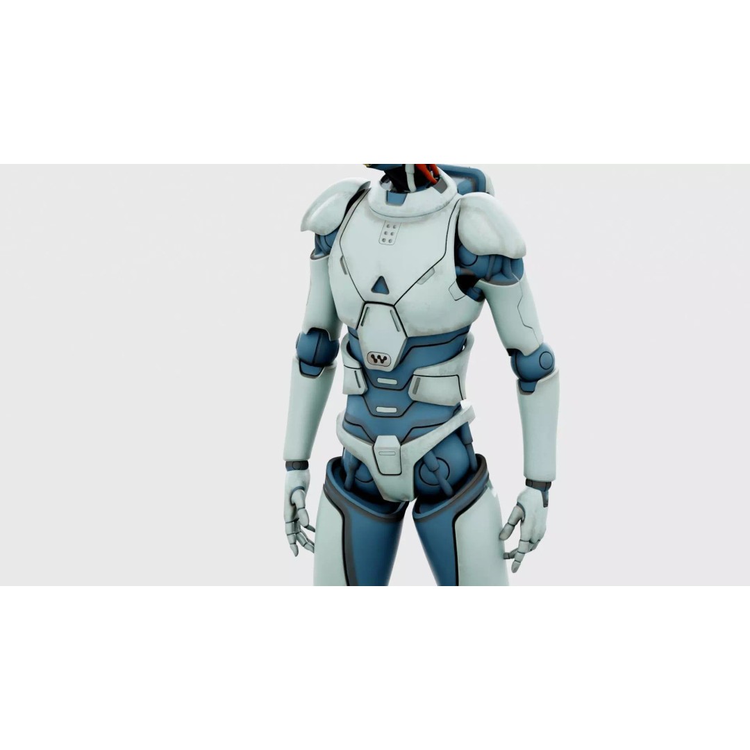 CYBORGTOPIA B-19 3D Model – Rigged Sci-Fi Character for Animation - View 29