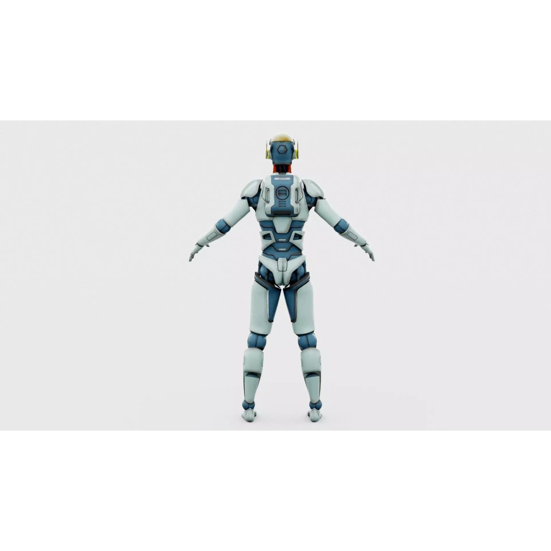 CYBORGTOPIA B-19 3D Model – Rigged Sci-Fi Character for Animation - View 32