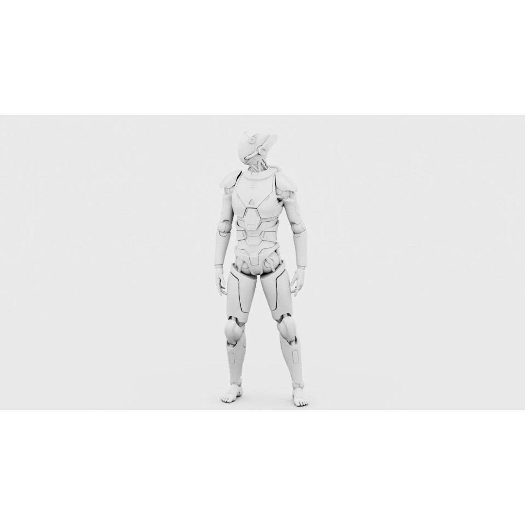 CYBORGTOPIA B-19 3D Model – Rigged Sci-Fi Character for Animation - View 33