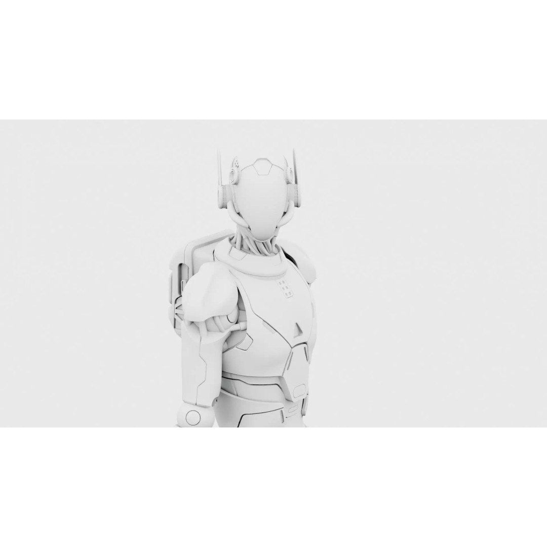 CYBORGTOPIA B-19 3D Model – Rigged Sci-Fi Character for Animation - View 36
