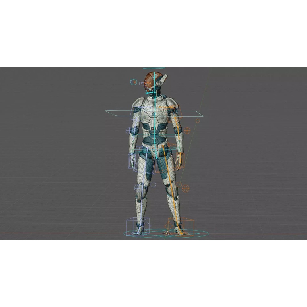 CYBORGTOPIA B-19 3D Model – Rigged Sci-Fi Character for Animation - View 37