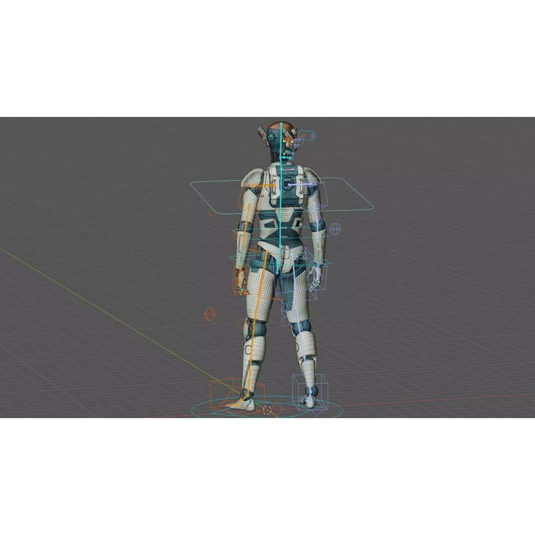CYBORGTOPIA B-19 3D Model – Rigged Sci-Fi Character for Animation - View 38