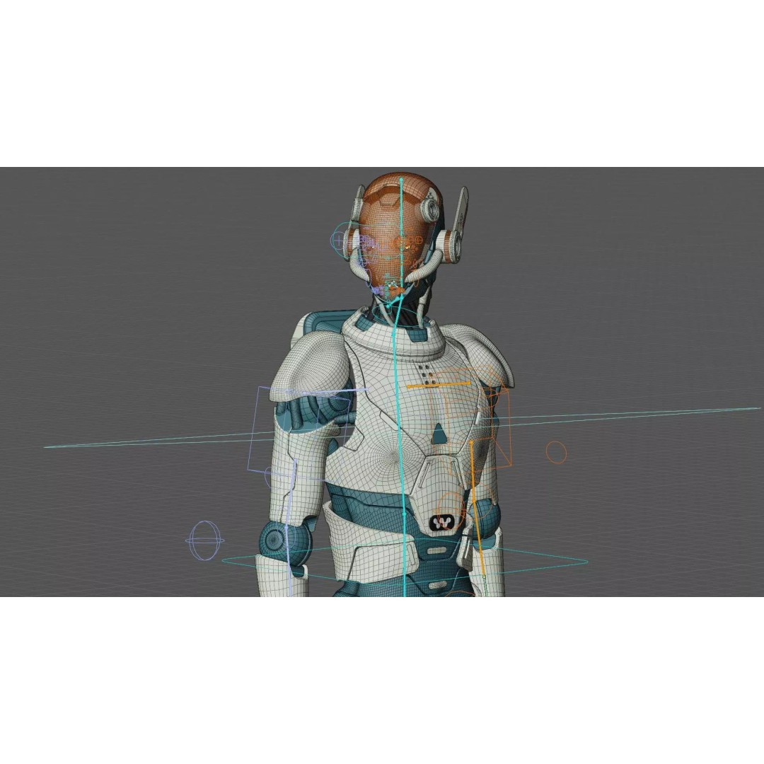 CYBORGTOPIA B-19 3D Model – Rigged Sci-Fi Character for Animation - View 39