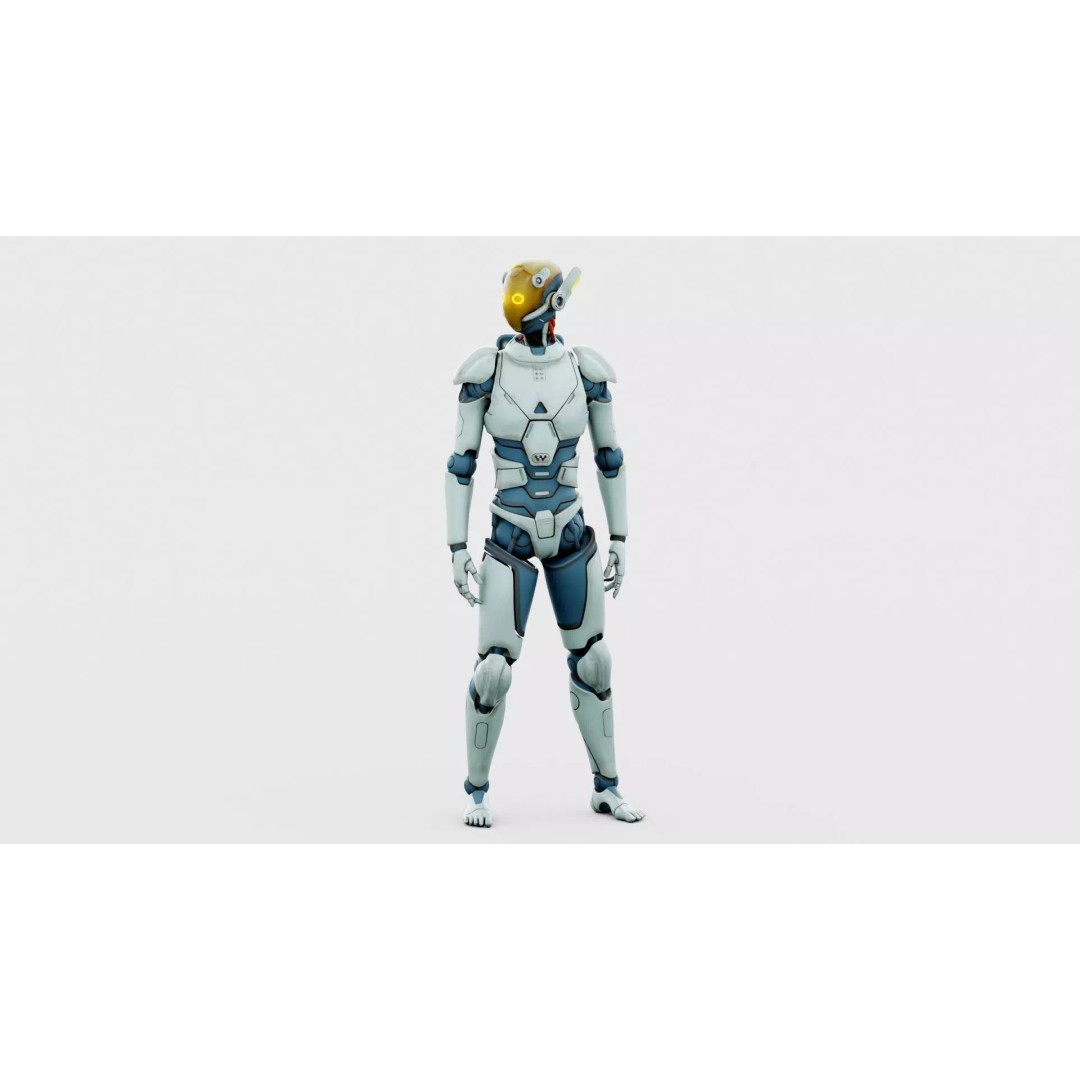 CYBORGTOPIA B-19 3D Model – Rigged Sci-Fi Character for Animation - View 4