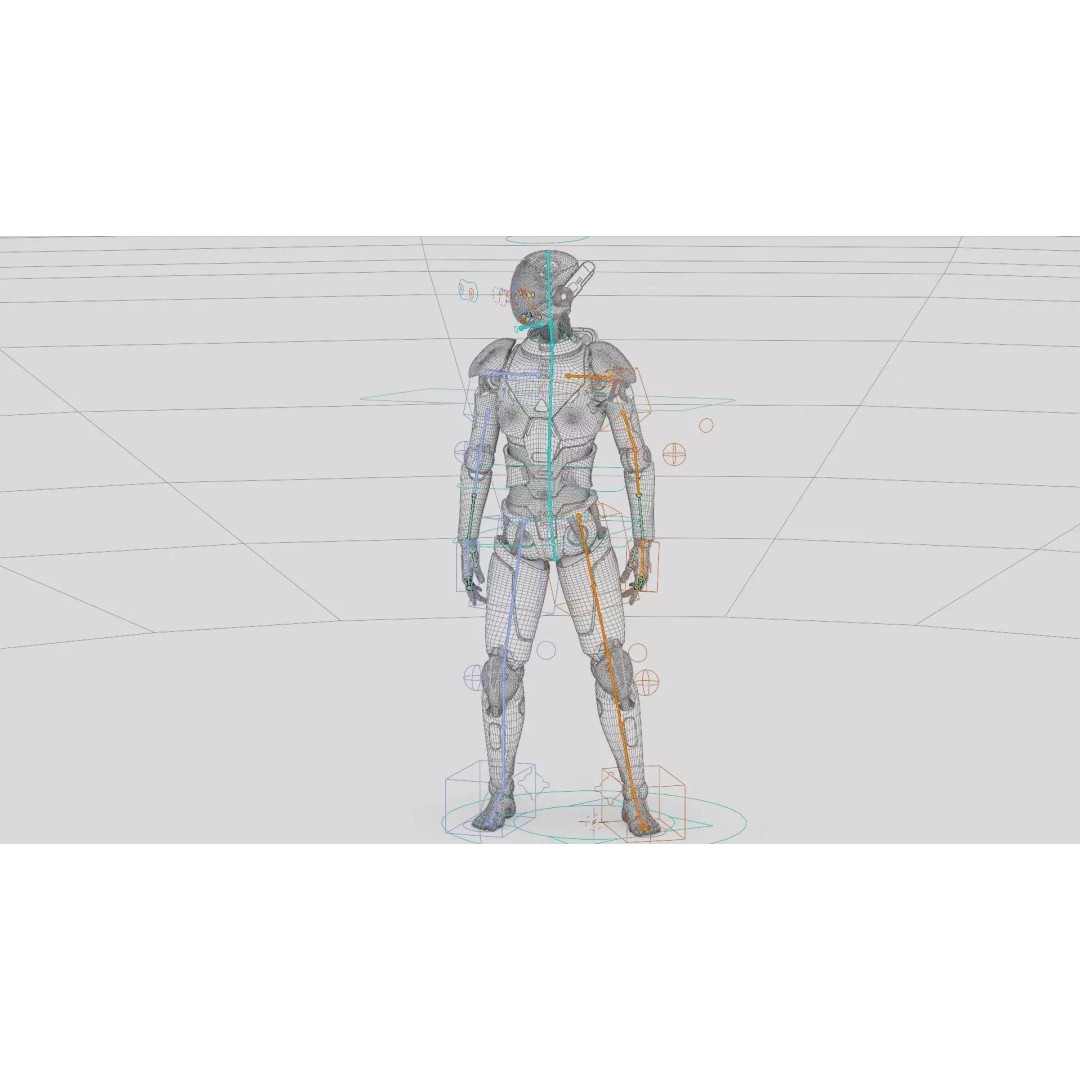CYBORGTOPIA B-19 3D Model – Rigged Sci-Fi Character for Animation - View 40