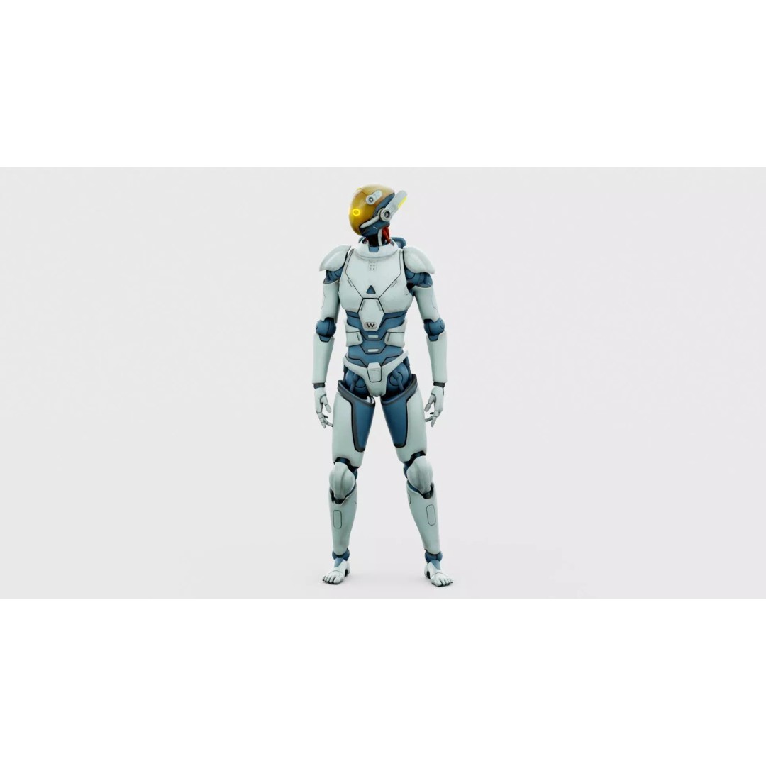 CYBORGTOPIA B-19 3D Model – Rigged Sci-Fi Character for Animation - View 5