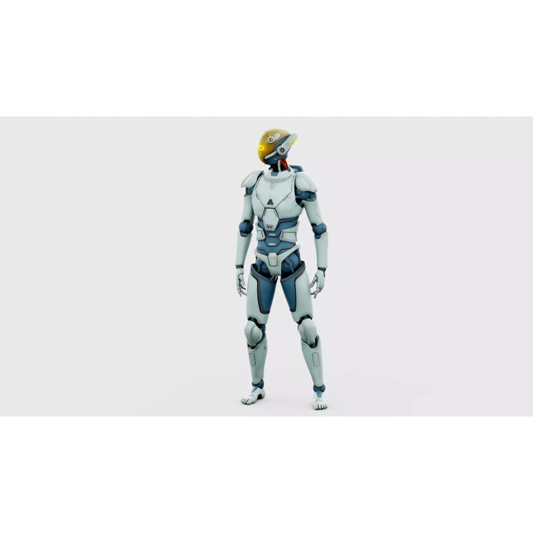 CYBORGTOPIA B-19 3D Model – Rigged Sci-Fi Character for Animation - View 6