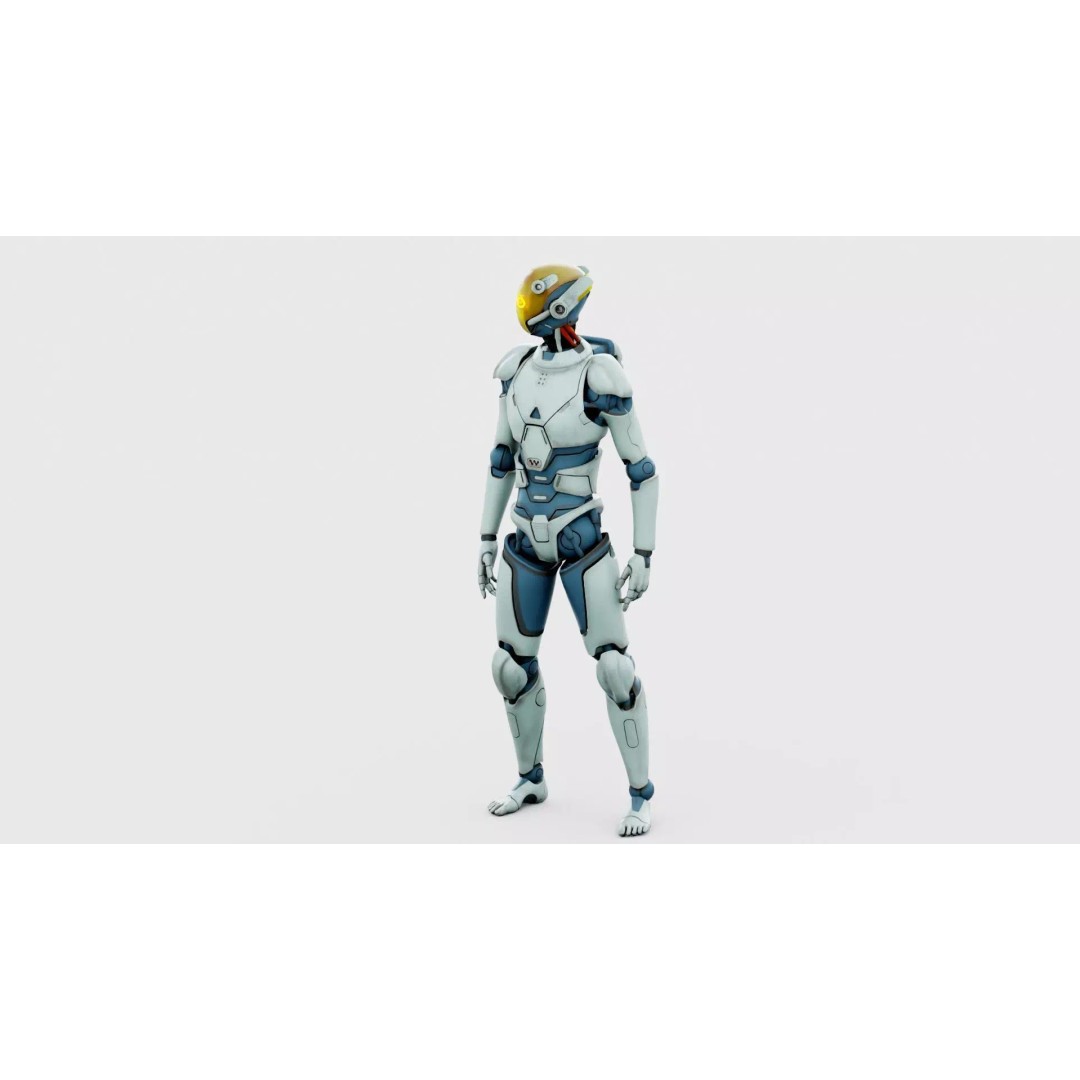 CYBORGTOPIA B-19 3D Model – Rigged Sci-Fi Character for Animation - View 7